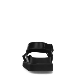 Zwarte Leren Plateau Sandalen Met Gekruiste Banden^Sacha Cheap