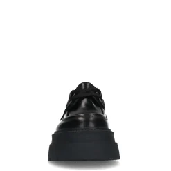 Zwarte Leren Platform Veterschoenen^Sacha Online