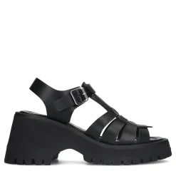 Zwarte Leren Sandalen^Sacha Shop