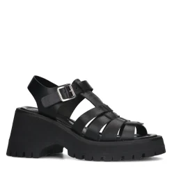 Zwarte Leren Sandalen^Sacha Shop
