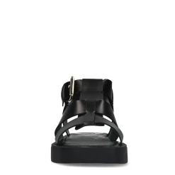 Zwarte Leren Sandalen Met Gesp^Sacha Online