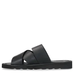 Zwarte Leren Slippers^Sacha Cheap