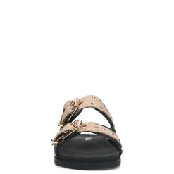 Zwarte Leren Slippers Met Goudkleurige Studs^Sacha Shop