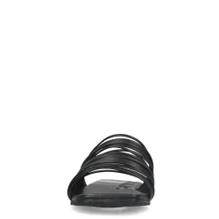 Zwarte Leren Slippers Met Bandjes^Sacha New