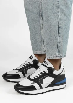 Zwarte Leren Sneakers Met Witte Details^Sacha Flash Sale