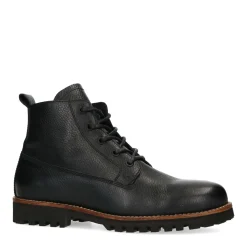 Zwarte Leren Veterboots^Sacha Shop