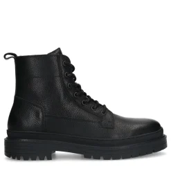 Zwarte Leren Veterboots^Sacha Outlet