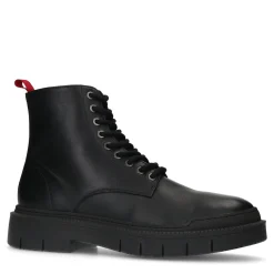 Zwarte Leren Veterboots^Sacha Store