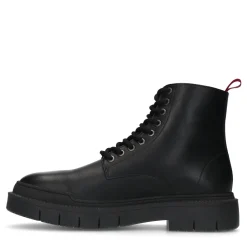 Zwarte Leren Veterboots^Sacha Store