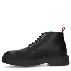 Zwarte Leren Veterboots^Sacha Best Sale