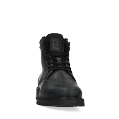 Zwarte Leren Veterboots Met Zwarte Voering^Sacha Sale