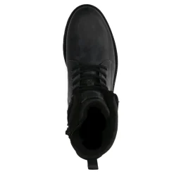 Zwarte Leren Veterboots Met Zwarte Voering^Sacha Sale