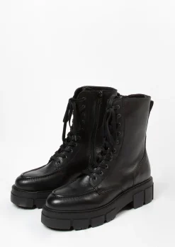 Zwarte Leren Veterlaarsjes^Sacha Best