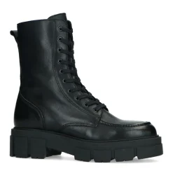 Zwarte Leren Veterlaarsjes^Sacha Best