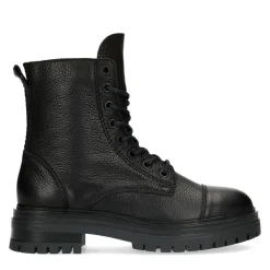 Zwarte Leren Veterlaarsjes^Sacha Hot