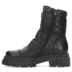 Zwarte Leren Veterlaarsjes Met Details^Sacha Best