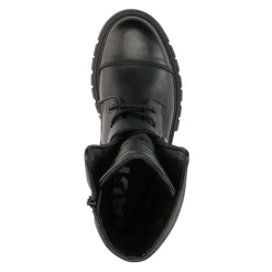 Zwarte Leren Veterlaarsjes Met Details^Sacha Best