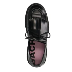 Zwarte Leren Veterschoenen Met Franje^Sacha Cheap