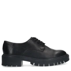 Zwarte Leren Veterschoenen^Sacha Store