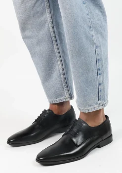 Zwarte Leren Veterschoenen^Sacha Discount