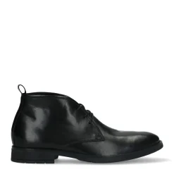Zwarte Leren Veterschoenen^Sacha Fashion