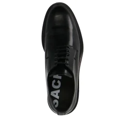 Zwarte Leren Veterschoenen^Sacha New