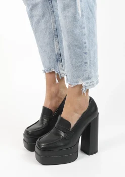 Zwarte Loafers Met Plateau Hak^Sacha Sale