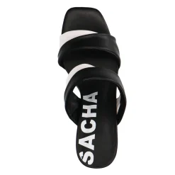 Zwarte Muiltjes Met Witte Details^Sacha Hot