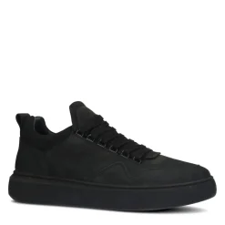 Zwarte Nubuck Sneakers Met Zwarte Zool^Sacha Shop