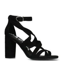 Zwarte Opengewerkte Sandalen Met Hak^Sacha Fashion