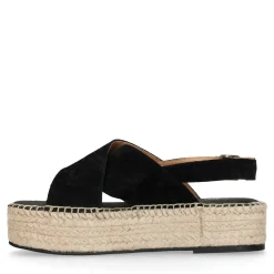 Zwarte Plateau Sandalen^Sacha Fashion