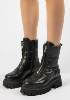 Zwarte Puffer Biker Boots^Sacha Best Sale