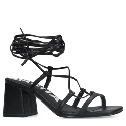 Zwarte Sandalen Met Hak En Strikveters^Sacha Discount
