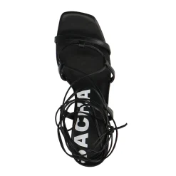 Zwarte Sandalen Met Hak En Strikveters^Sacha Discount