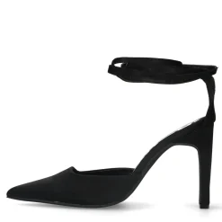Zwarte Satijnen Pumps Met Enkelbandje^Sacha Shop