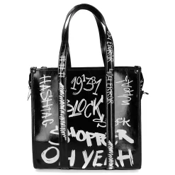 Zwarte Shopper Met Tekst^Sacha Store