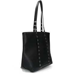 Zwarte Shopper Met Zilverkleurige Details^Sacha Store