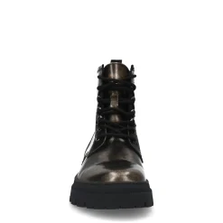Zwarte Silverwashed Leren Veterboots^Sacha Clearance