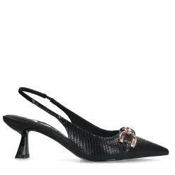 Zwarte Slingback Pumps Met Goudkleurige Chain^Sacha Best Sale