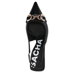 Zwarte Slingback Pumps Met Goudkleurige Chain^Sacha Best Sale