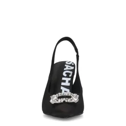 Zwarte Slingback Pumps Met Strass^Sacha Sale