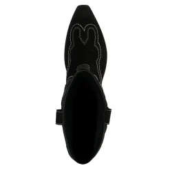 Zwarte Suede Cowboylaarzen Met Sierstiksels^Sacha Flash Sale