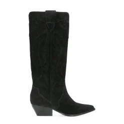 Zwarte Suede Cowboylaarzen^Sacha Sale