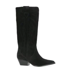 Zwarte Suede Cowboylaarzen^Sacha Sale