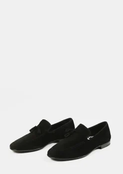 Zwarte Suede Loafers Met Kwastjes^Sacha Cheap