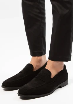 Zwarte Suede Penny Loafers^Sacha Best