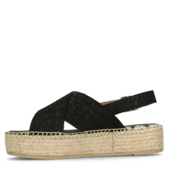 Zwarte Suede Plateau Sandalen^Sacha Best Sale