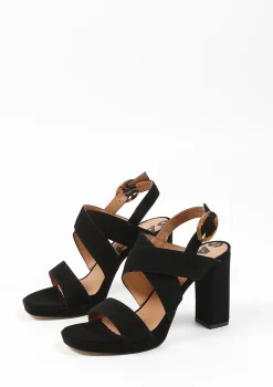 Zwarte Suede Sandalen Met Blokhak^Sacha Best