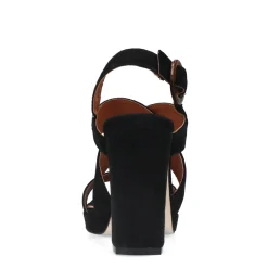 Zwarte Suede Sandalen Met Blokhak^Sacha Best