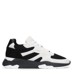 Zwarte Suede Sneakers Met Witte Details^Sacha Hot